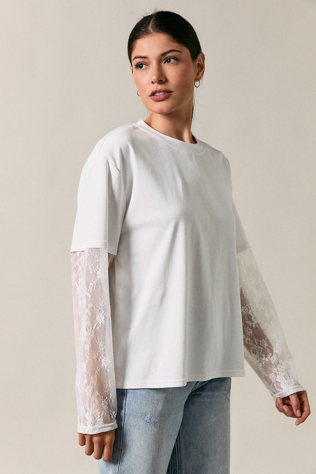 Lace Sleeves Top