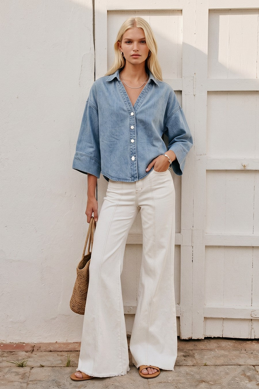 Denim Oversized Top
