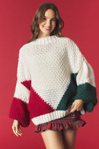 Geo Print Oversized Sweater