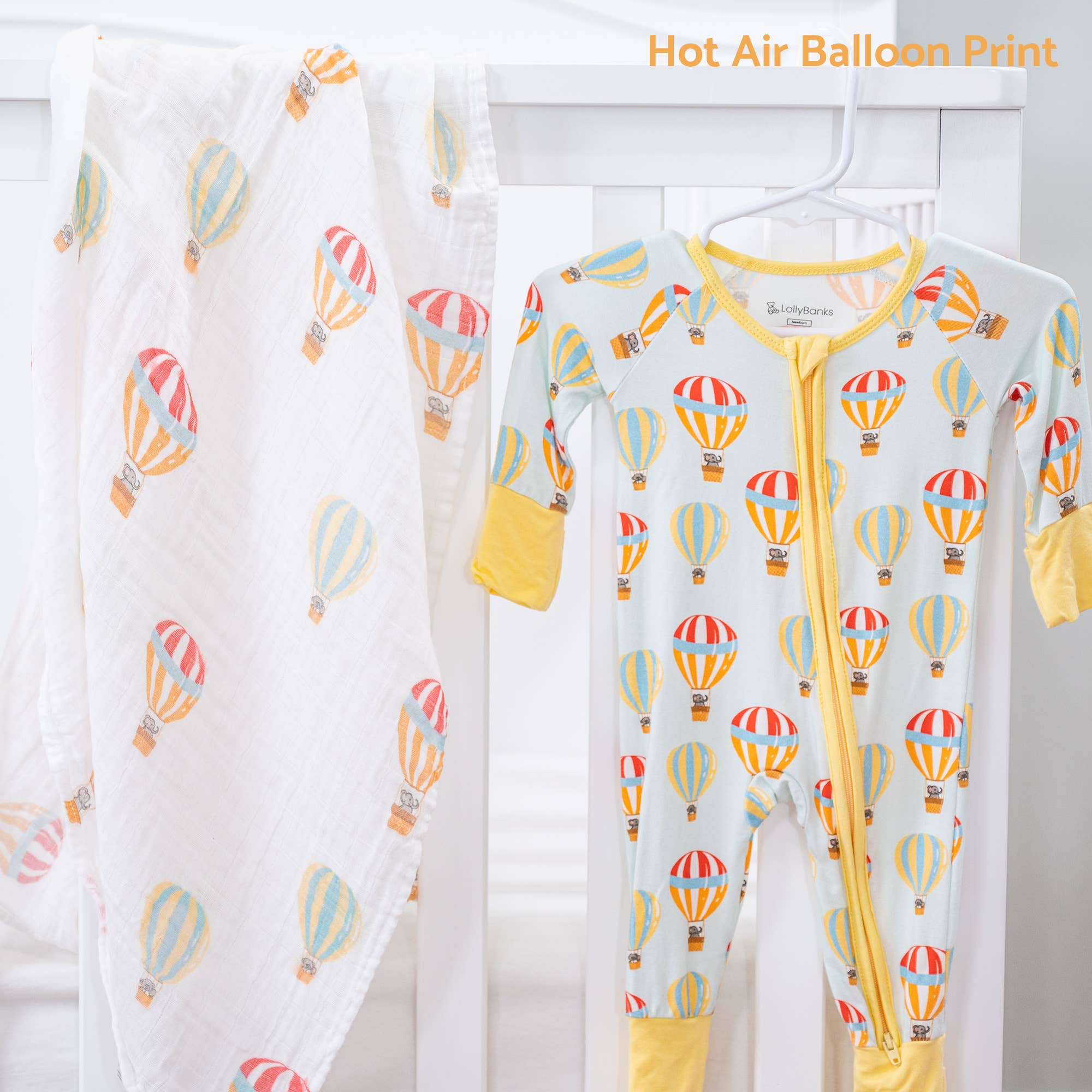 Bamboo Baby Convertible Zipper Pajama Hot Air Balloon