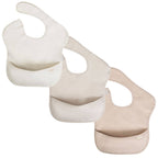 Sleeveless (3-pc) Smock Bib Set for Baby & Toddler (Neutral)