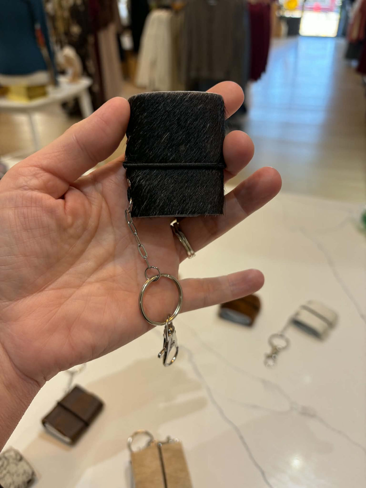 Mini Leather Keychain Journal