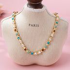 Multicolor Square Gemstone Long Necklace | 80N92826