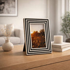 Photo Frame - Black Resin Modern Dimensional Lines, 4x6 in.