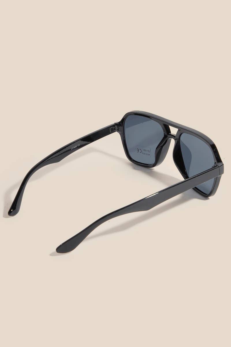 Modern Plastic Aviator Frame Sunglasses