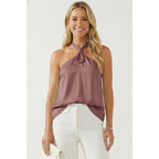 Cord Keyhole Sleeveless Top