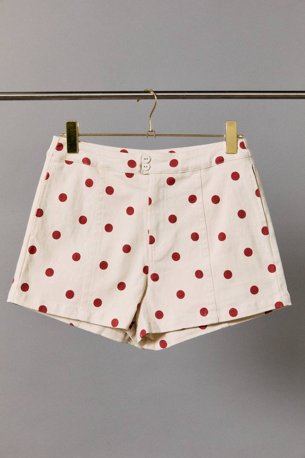 POLKA DOT MINI DENIM SHORTS