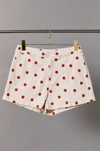 POLKA DOT MINI DENIM SHORTS