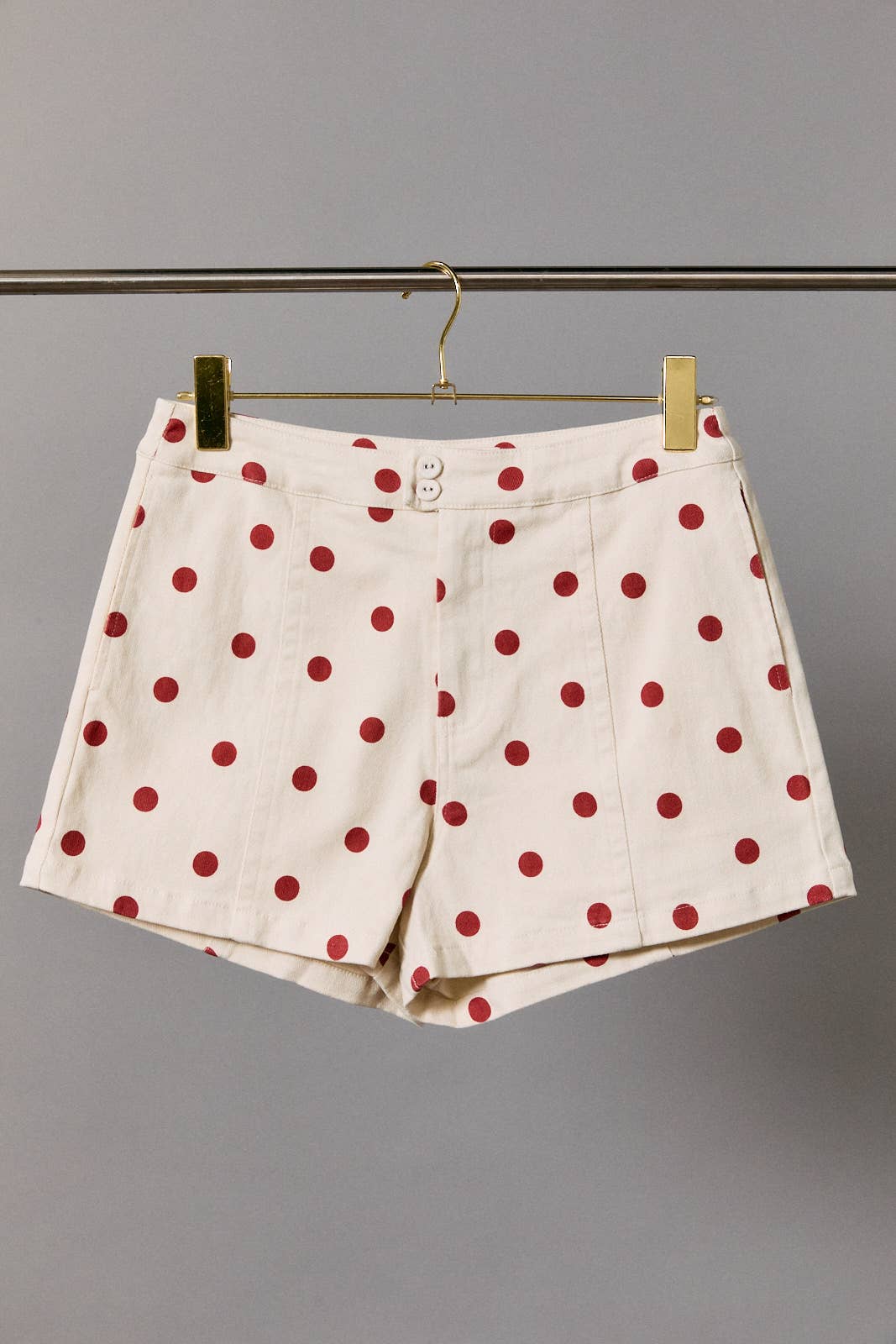 POLKA DOT MINI DENIM SHORTS