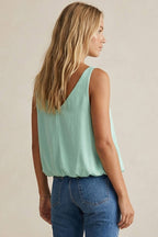Billowy Strap Accent Tank Top