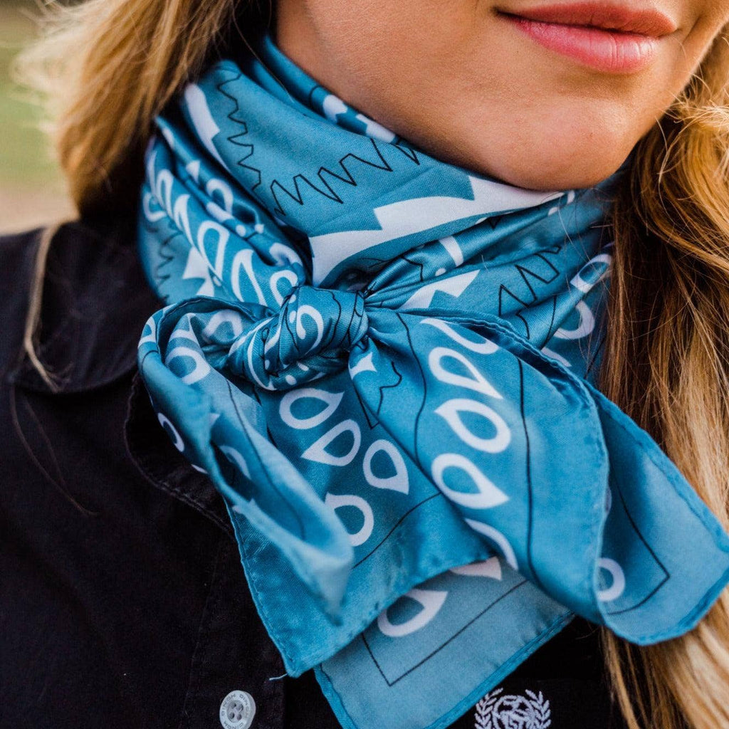 Blue & White Paisley Wild Rag