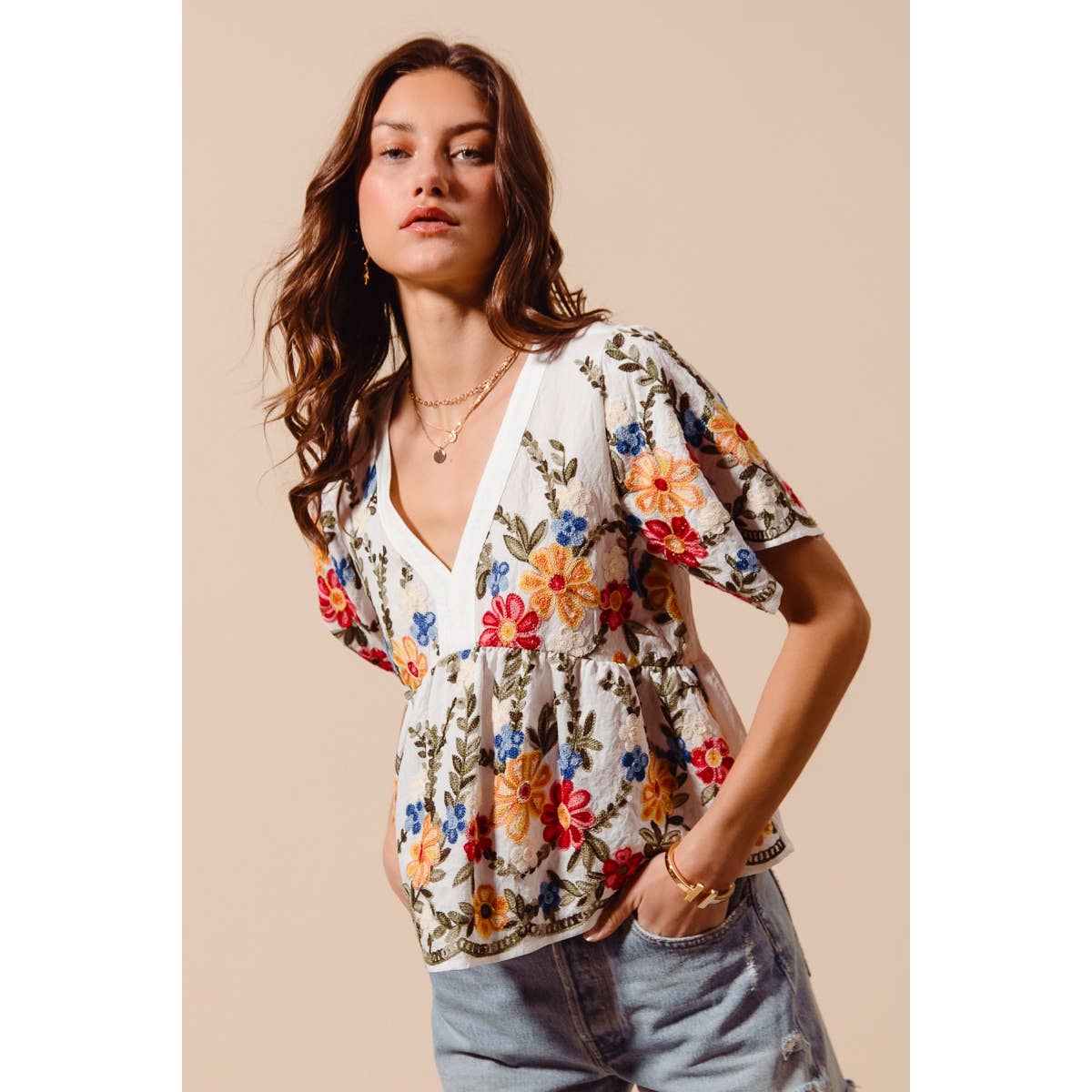 FLORAL BABY DOLL TOP