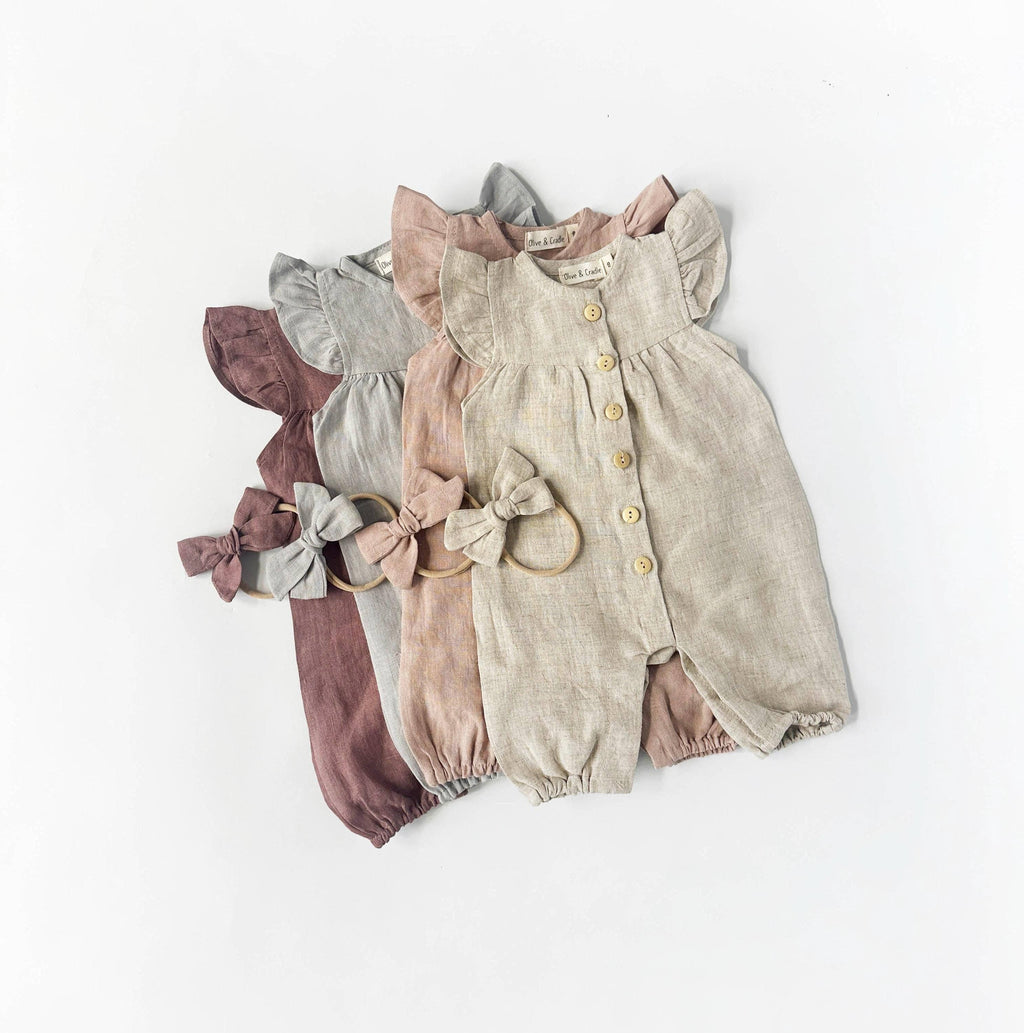 Jennifer Linen Jumper + Bow-Plum