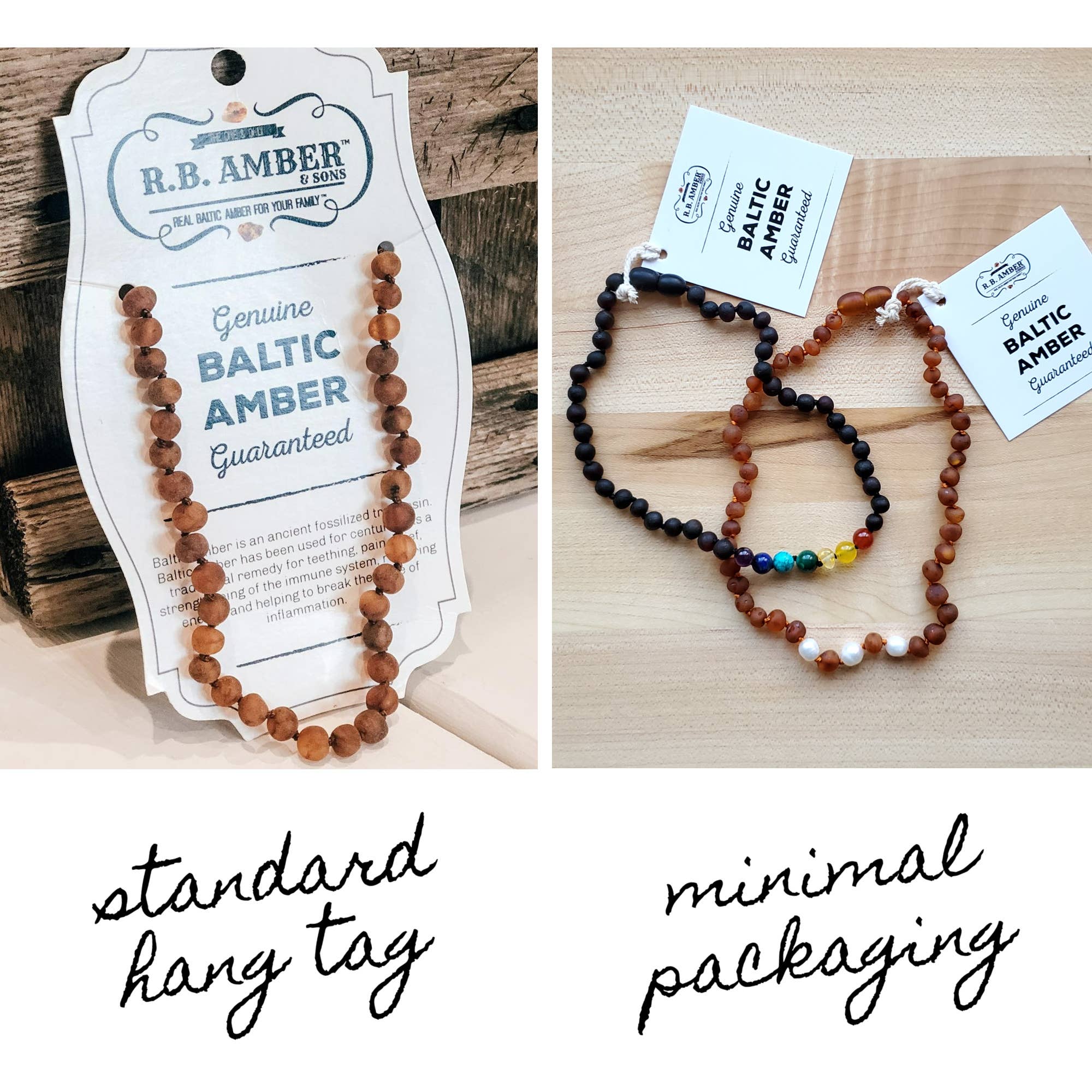 African Turquoise + Raw Baltic Amber Beaded Necklace
