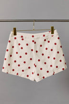 POLKA DOT MINI DENIM SHORTS