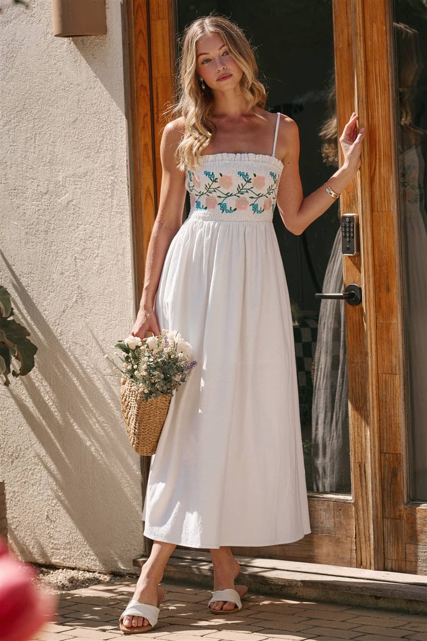 FLORAL EMBROIDERED DRESS