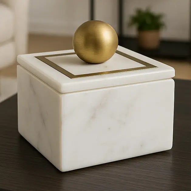 Marble Modern Storage Box with Lid