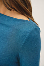 RIBBED BOAT NECK TOP