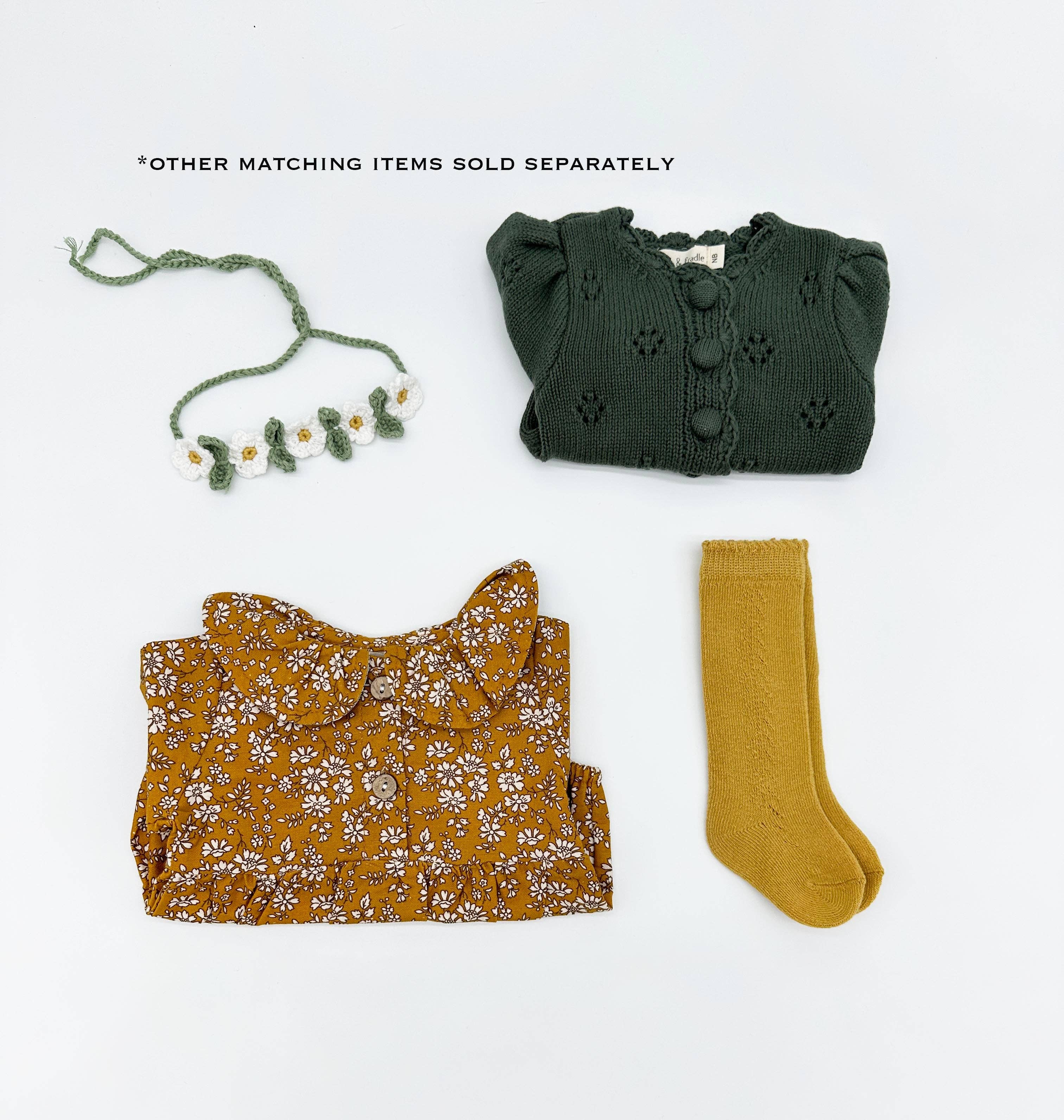 Mustard Floral Romper Set