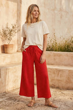 Relaxed Polka Dot Wide Leg Pants