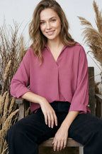 Collared Woven Top