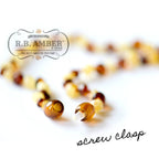 Amazonite + Raw Baltic Amber Beaded Necklace: Standard Hang Tag / 10-11 inches