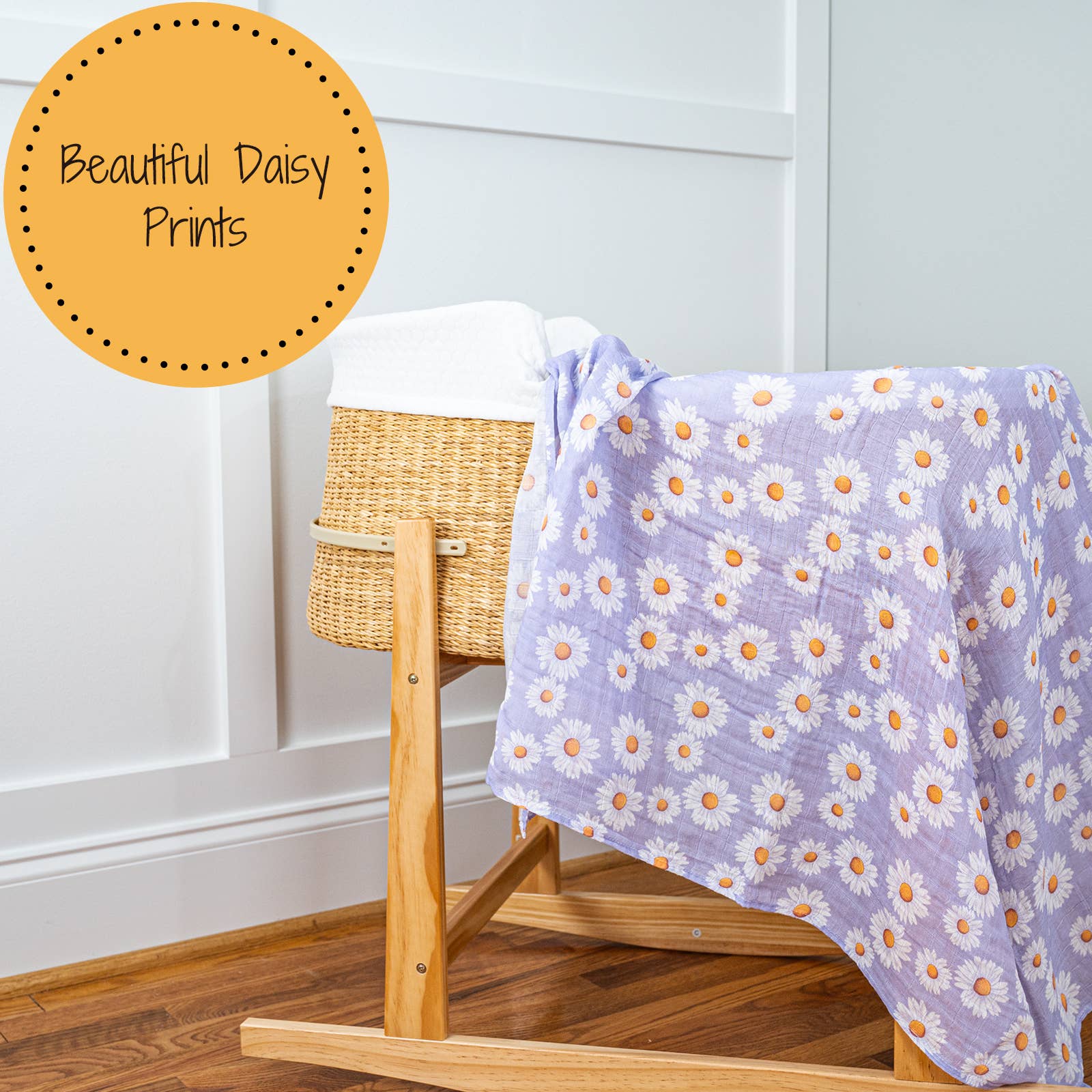 Baby Muslin Swaddle Blanket 47x47 Lazy Daisy