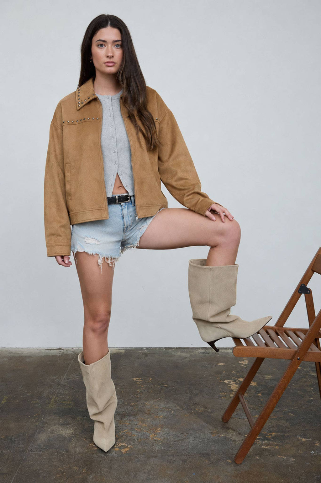 STUDDED SUEDE JACKET