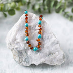 Turquoise + Cognac Amber Necklace