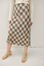TARTAN PLAID MIDI SKIRT
