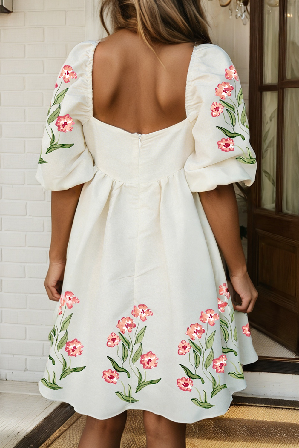 Floral Puff Sleeve Babydoll Dress