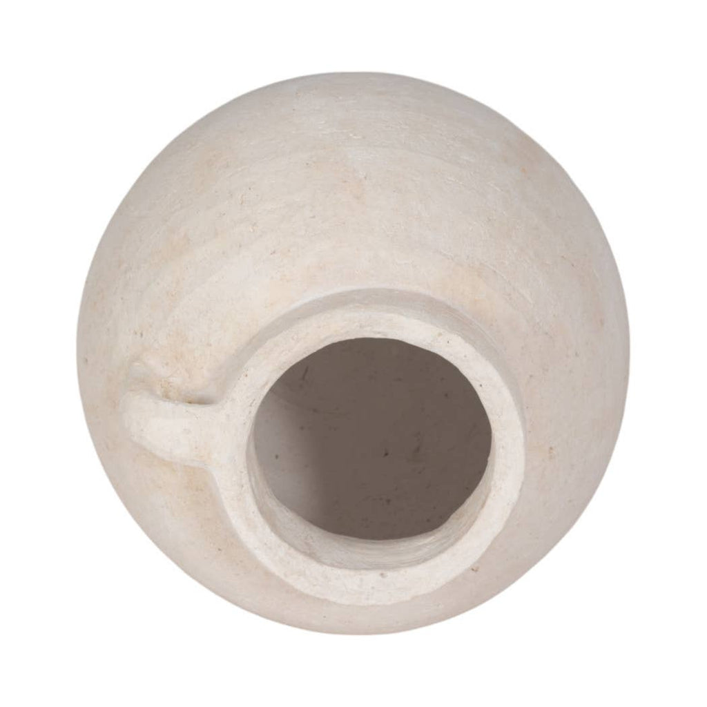 Ceramic Round Bulbous Handle Jug - White, 7 in.