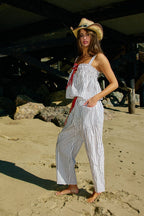 Contrast Drawstring Stripe Pants