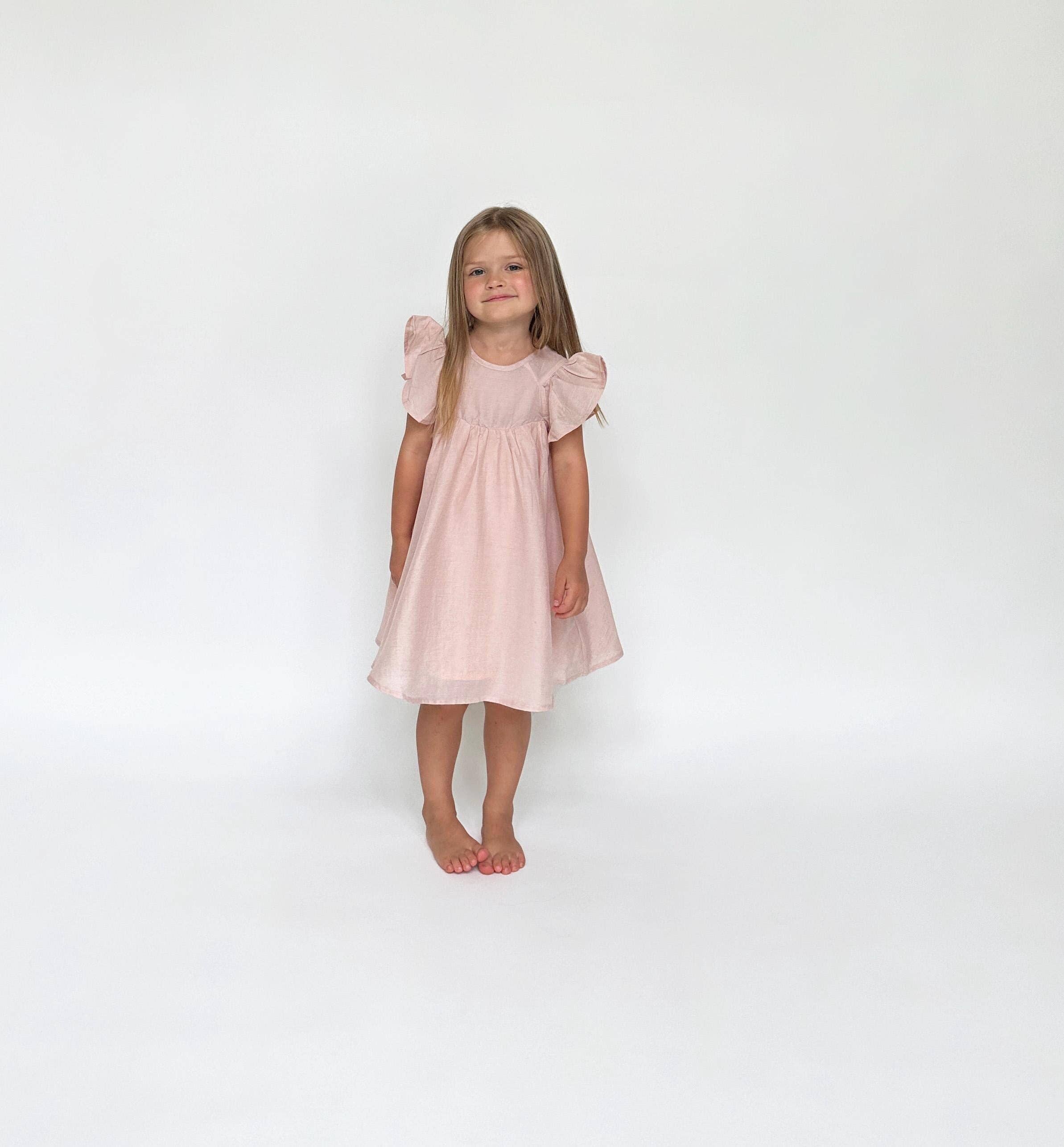 Fiona Dress with Bow-Pink