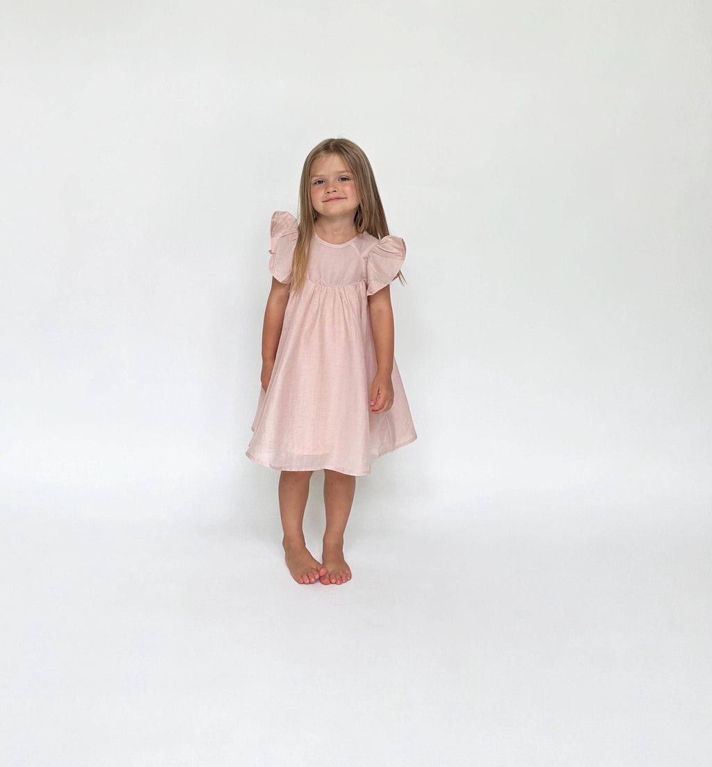 Fiona Dress with Bow-Pink