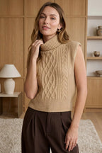 Cap Sleeve Turtleneck Sweater