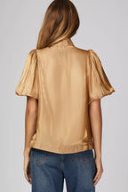 Mocha Puff Slv Bow