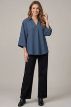 Collared Woven Top