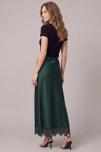 Emerald Lace Trim Skirt