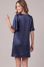 Satin V Neck Dress