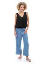 Sleeveless V-Neck Bubble Top