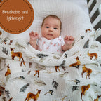 Baby Muslin Swaddle Blanket 47x47 Oh Deer