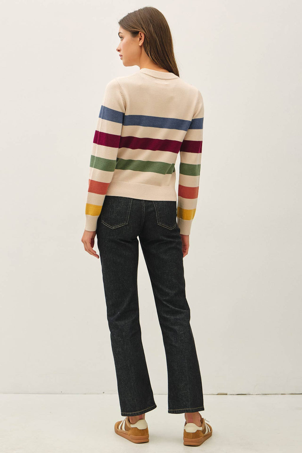 STRIPED CROP SWEATER