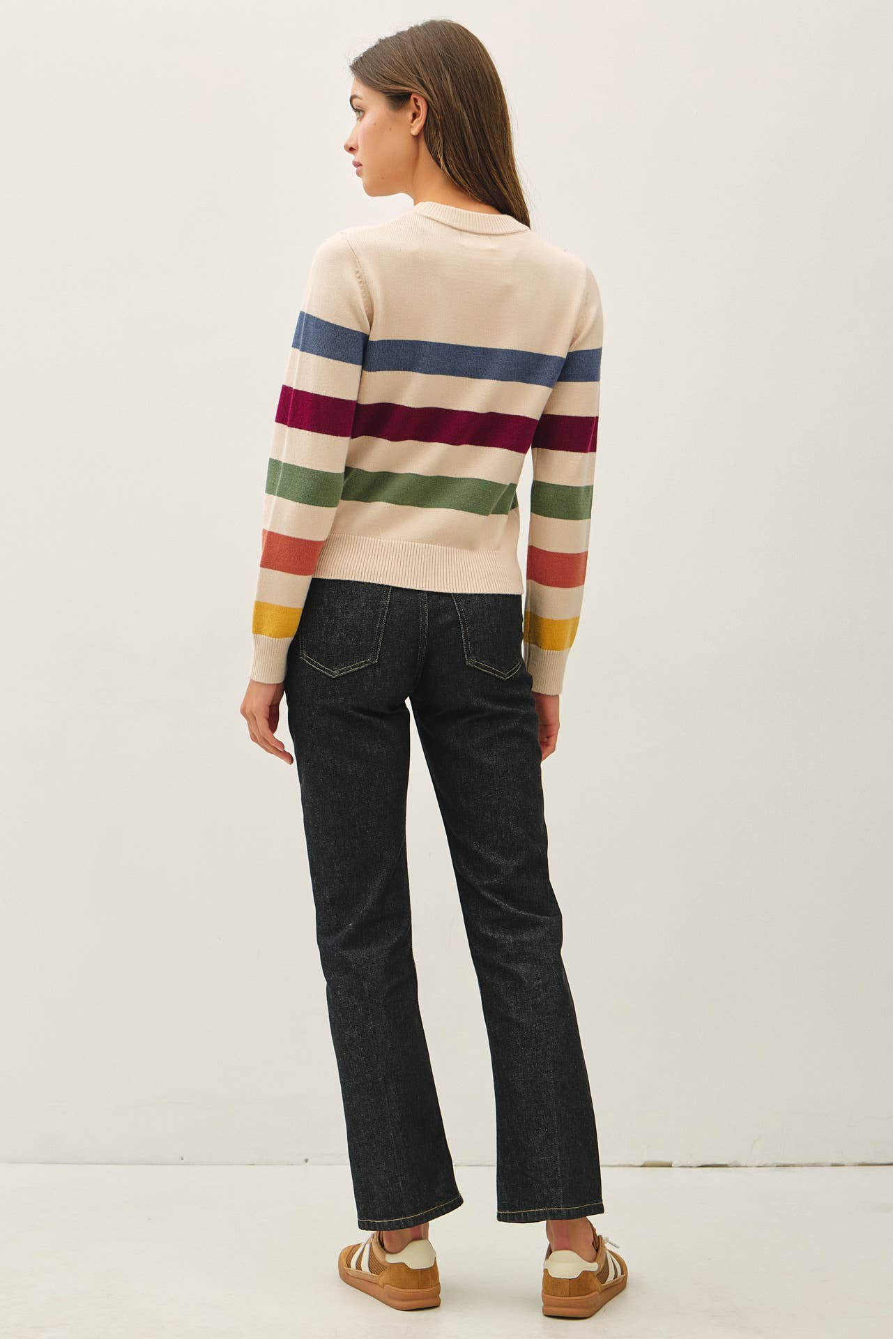 STRIPED CROP SWEATER