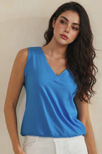 LuxeAir Ribbed Relaxed V-Neck Tank Top