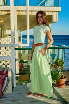 Ribbed Top & Flared Skirt Set