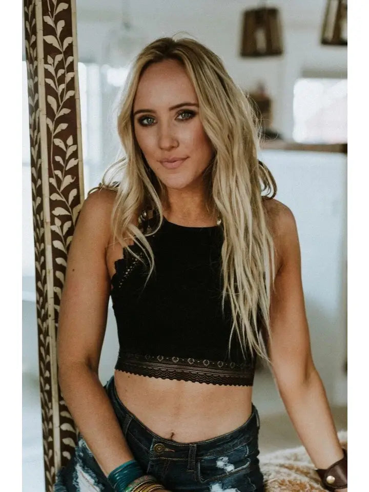 Light Of The Moon Crochet Trim Bralette