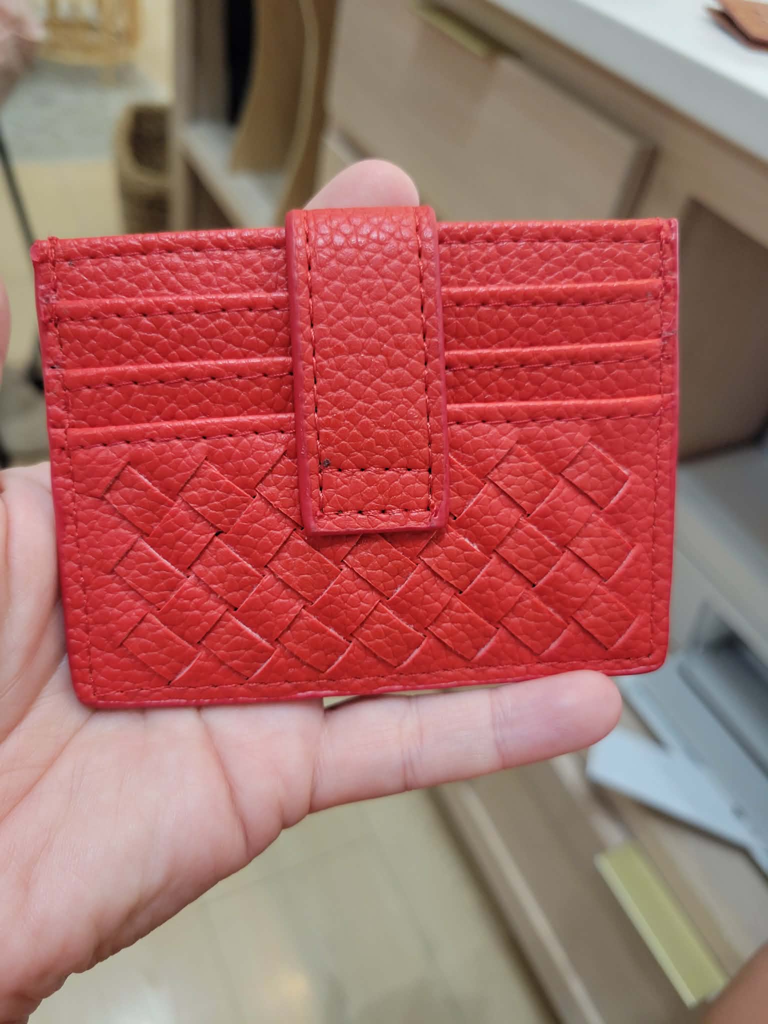 Woven Snap Close Card Wallet