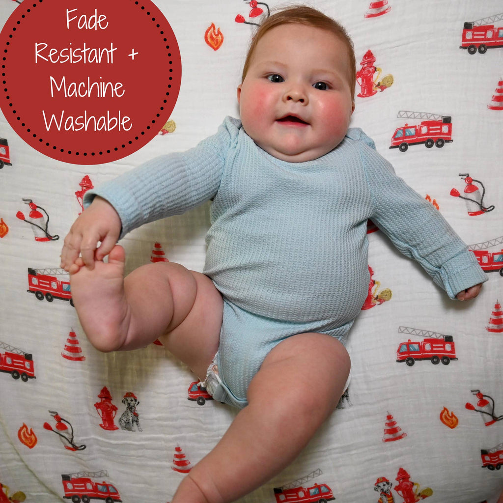 Baby Muslin Swaddle Blanket 47x47 Firehouse Fido