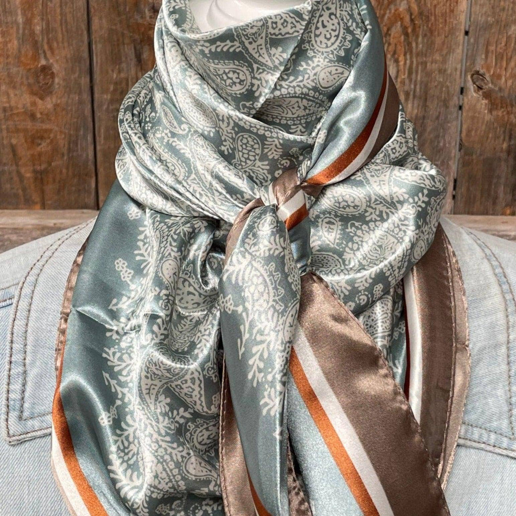 Seafoam & Cream Paisley Wild Rag